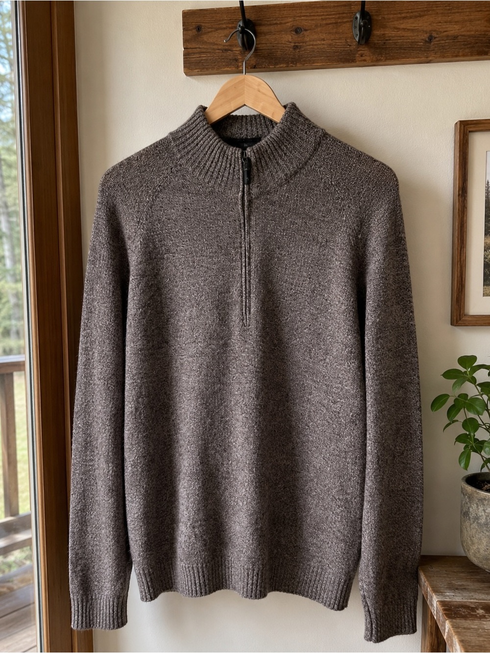 Smartwool Ripple Ridge 1/2 Zip Merino Wool Blend Gray Pullover Sweater XL Men's